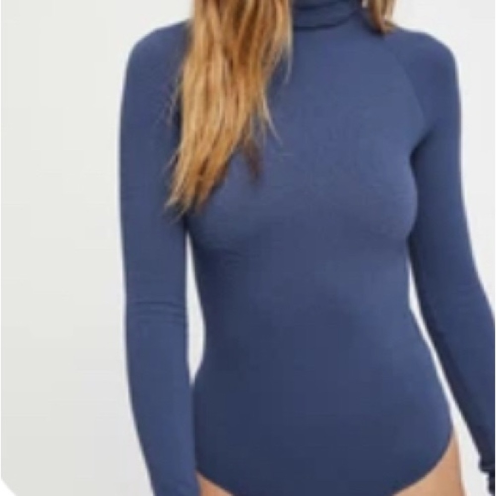 Free People Long Sleeved Ribbed Seamless Turtleneck Bodysuit